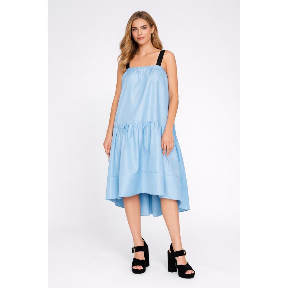 MSRP $1,490 ✨ Adam Lippes High-Low Swing Dress – Labeled Size 2-4 | Ruffle Hem ✨